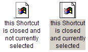 unselected and selected modes of standard Shortcut highlighting