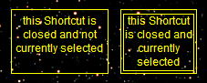 unselected and selected modes of transparent Shortcut highlighting